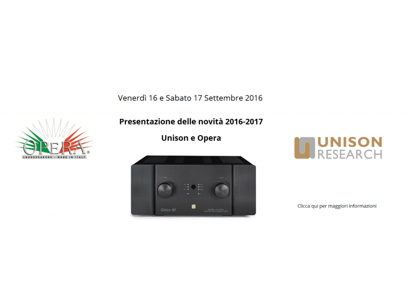 Presentazione novità 2016-2017 Unison-Opera
